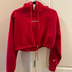 Boxraw Women's Red Cropped Hoodie